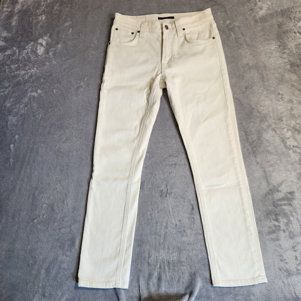 Nudie Jeans Co. Lean Dean Ecru Beach Slim Fit Organic Denim W28 L30 28x30 Cream